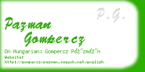 pazman gompercz business card